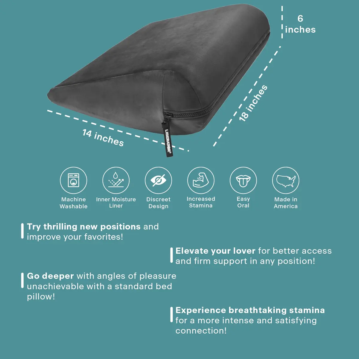 Liberator Jaz Original Sex Positioning Pillow 46cm x 15cm x 37cm | Comfort for Intimacy - view 6