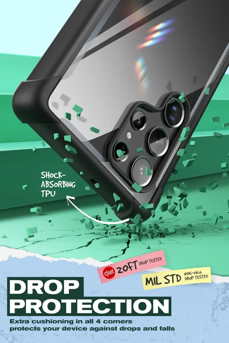 i-Blason Transparent Case for Samsung Galaxy S22 Ultra 6.8 Inch | Shock-Absorbing TPU Bumper Cover - view 3