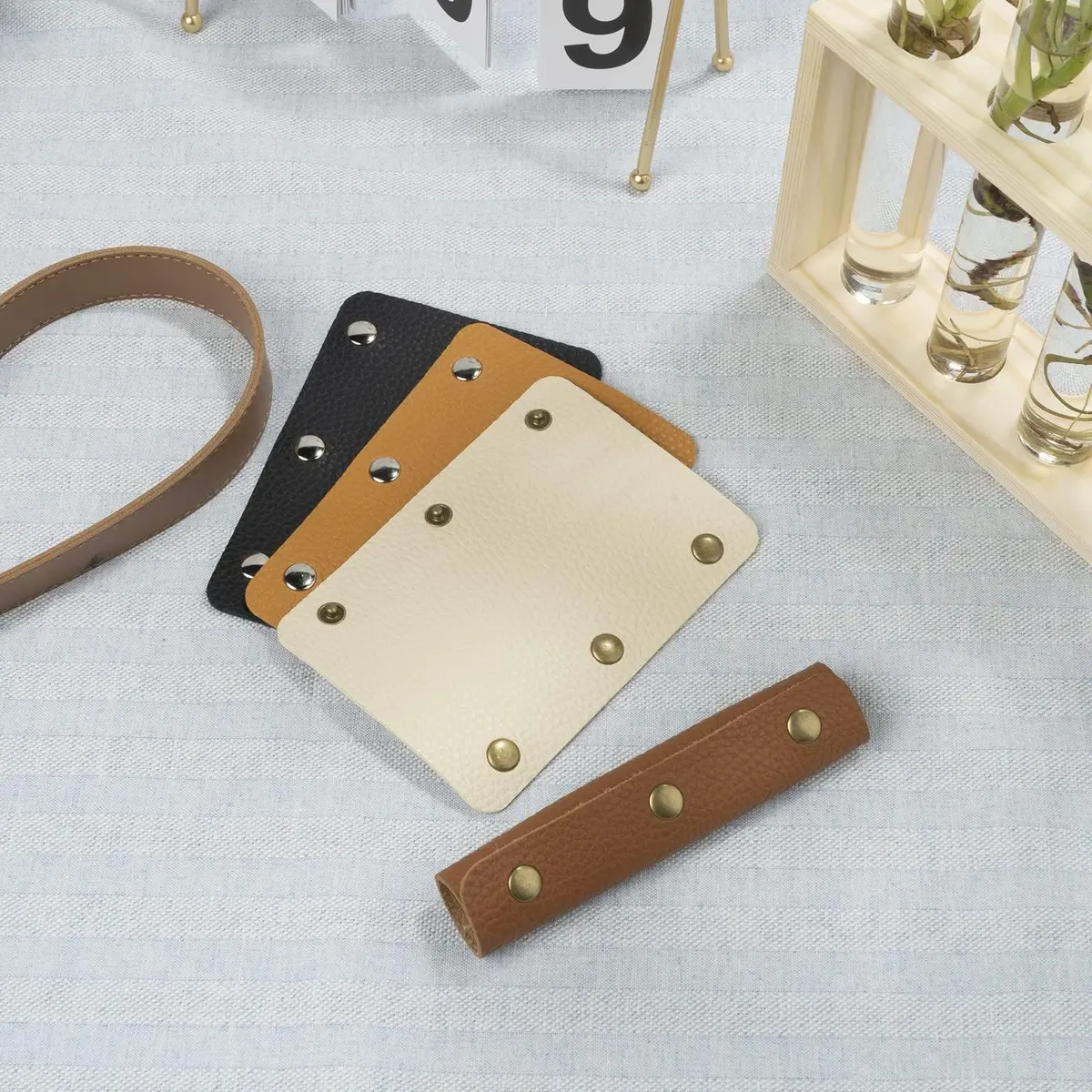 IUAQDP Leather Handle Wrap Cover for Luggage & Bags Light Brown | Protect & Decorate - view 7
