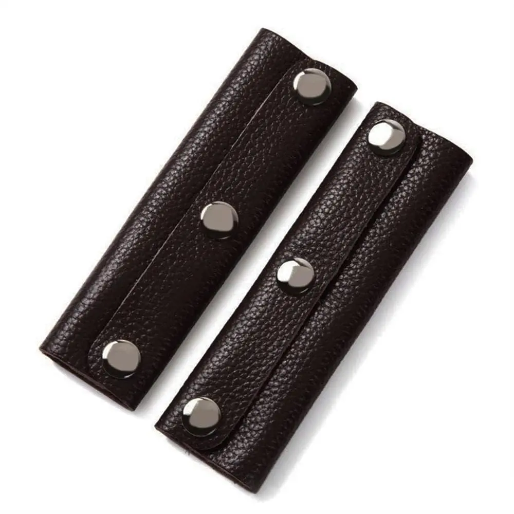 IUAQDP 2-Piece Handbag Handle Wrap Cover, Black | Durable PU Leather & Brass Clasp - main product image