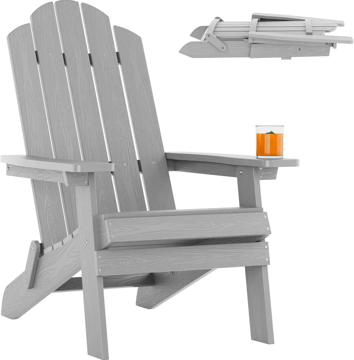 MXIMU Folding Adirondack Chair for Outdoor | Easy Assembly & Comfortable Seating - main product image