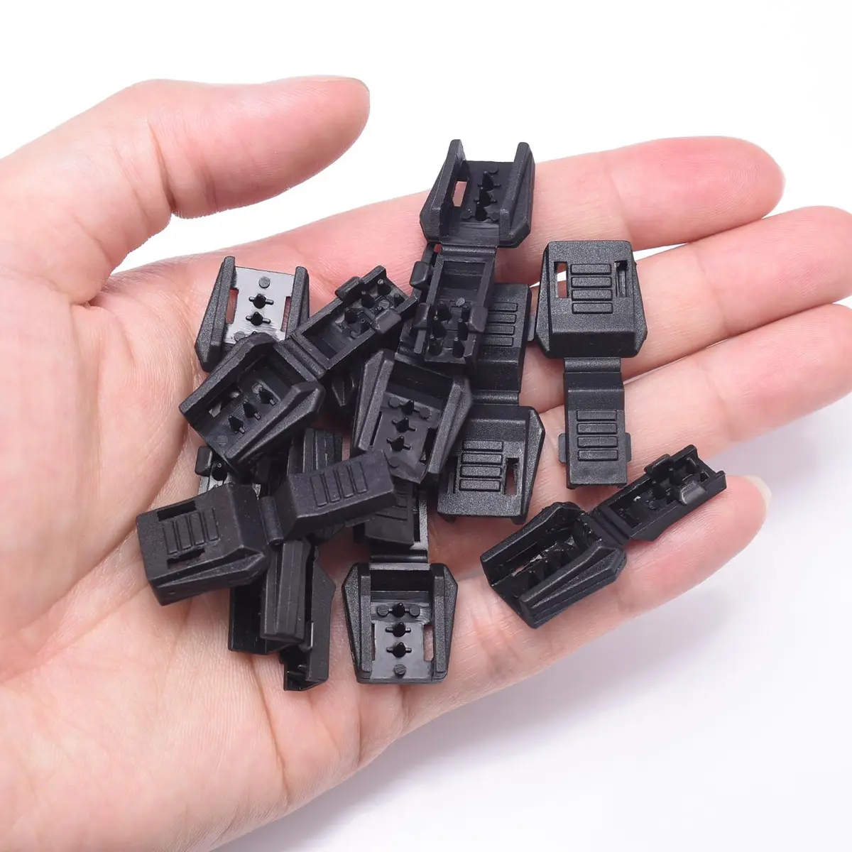 CooBigo Plastic Paracord Zipper Pulls Cord End Cap 50pcs | Elastic Shoelace Lock Drawstring Black - view 6
