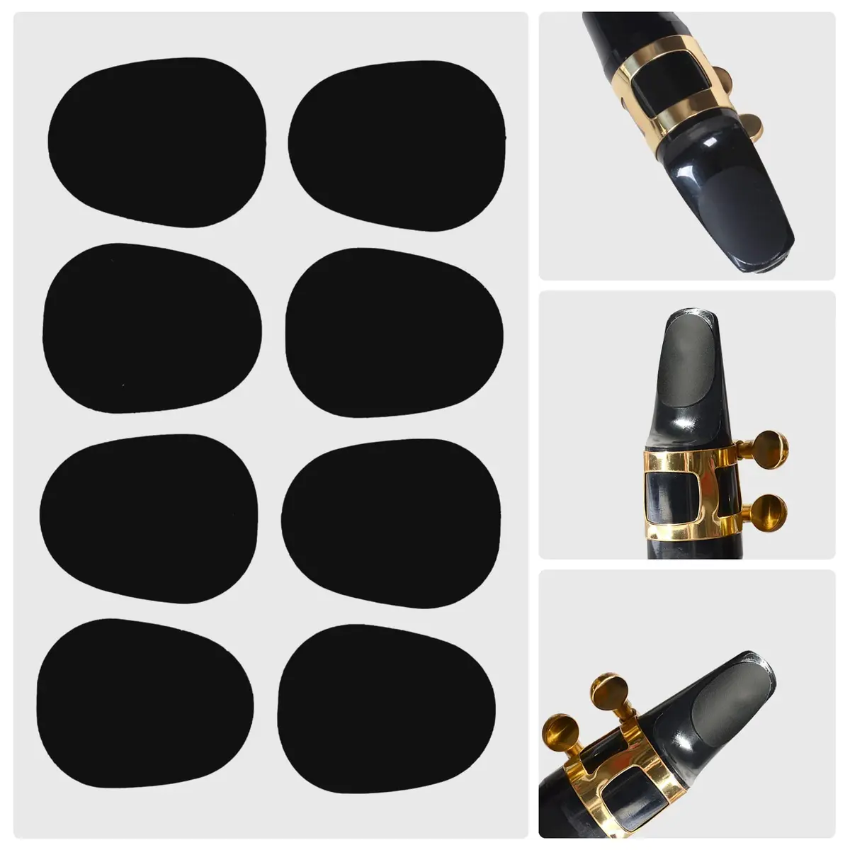 Eison Saxophone Cleaning Kit with Case for Alto, Tenor, Clarinet, Flute, Trumpet - 8PCS Mouthpiece Cushions & Microfiber Cloths (Beige) - view 7