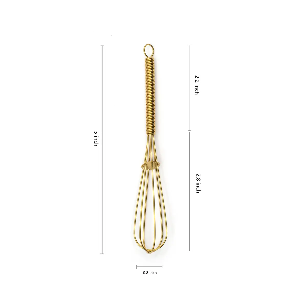 TYGYLZGCF Gold Mini Whisk 13cm (5 inch) | Perfect for Small Batches & Beverages - view 2