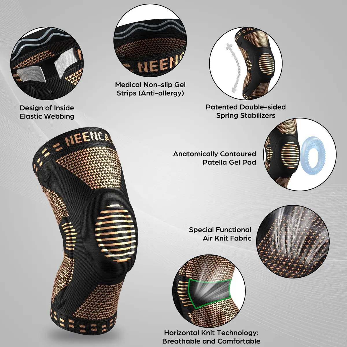 NEENCA Professional Knee Brace for Pain Relief | Medical Support with Patella Pad & Stabilizers, FSA/HSA Approved (98-120 chars) - view 2