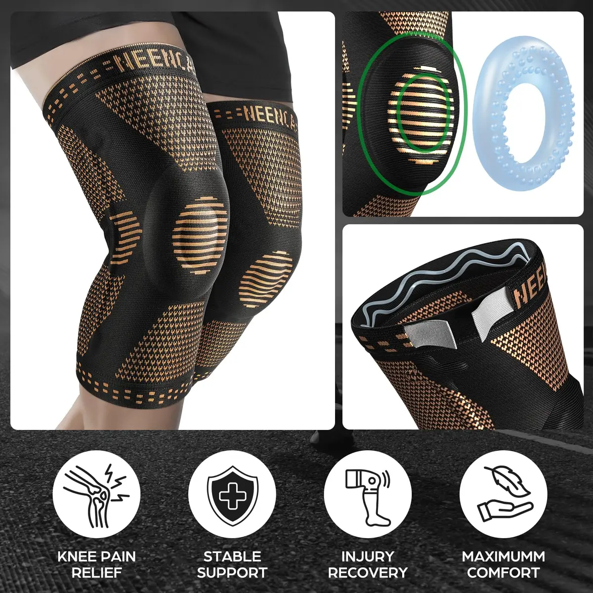 NEENCA Professional Knee Brace for Pain Relief | Medical Support with Patella Pad & Stabilizers, FSA/HSA Approved (98-120 chars) - view 3
