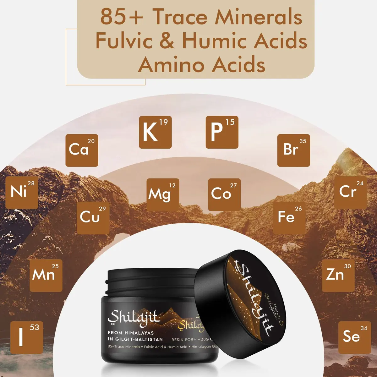 Hima Shilajatu Shilajit Resin 30g | Himalayan Organic Fulvic Acid & Trace Minerals - view 4