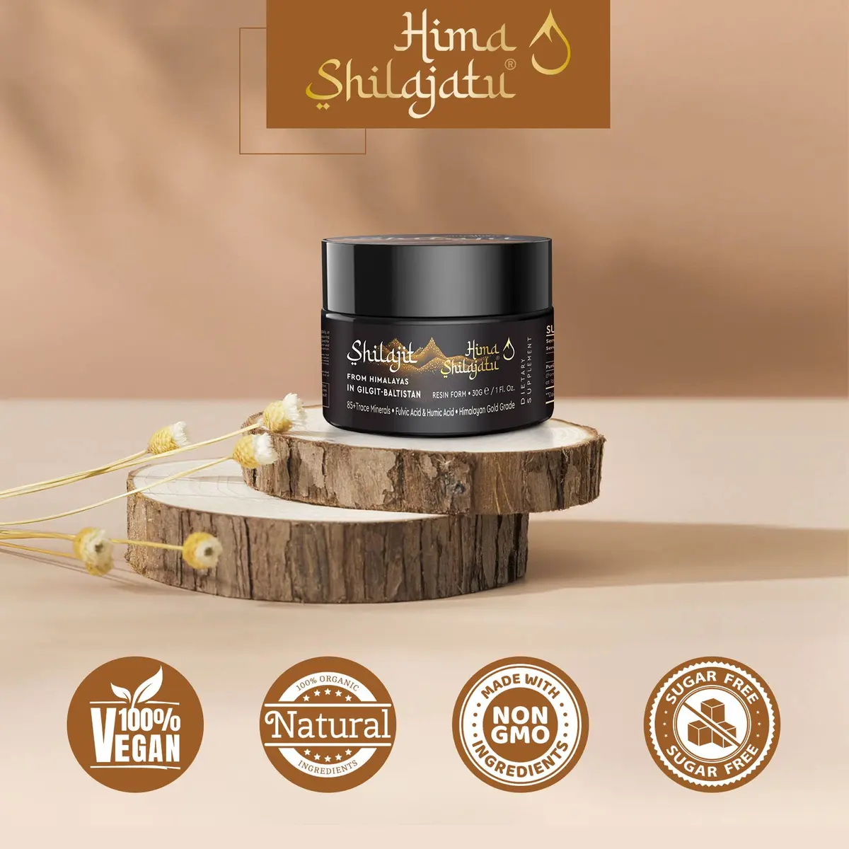 Hima Shilajatu Shilajit Resin 30g | Himalayan Organic Fulvic Acid & Trace Minerals - view 5