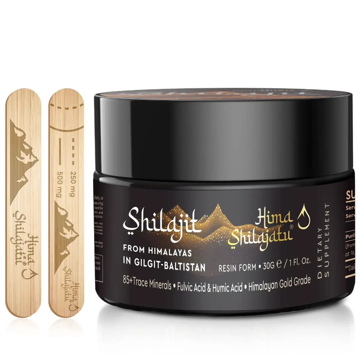 Hima Shilajatu Shilajit Resin 30g | Himalayan Organic Fulvic Acid & Trace Minerals - main product image