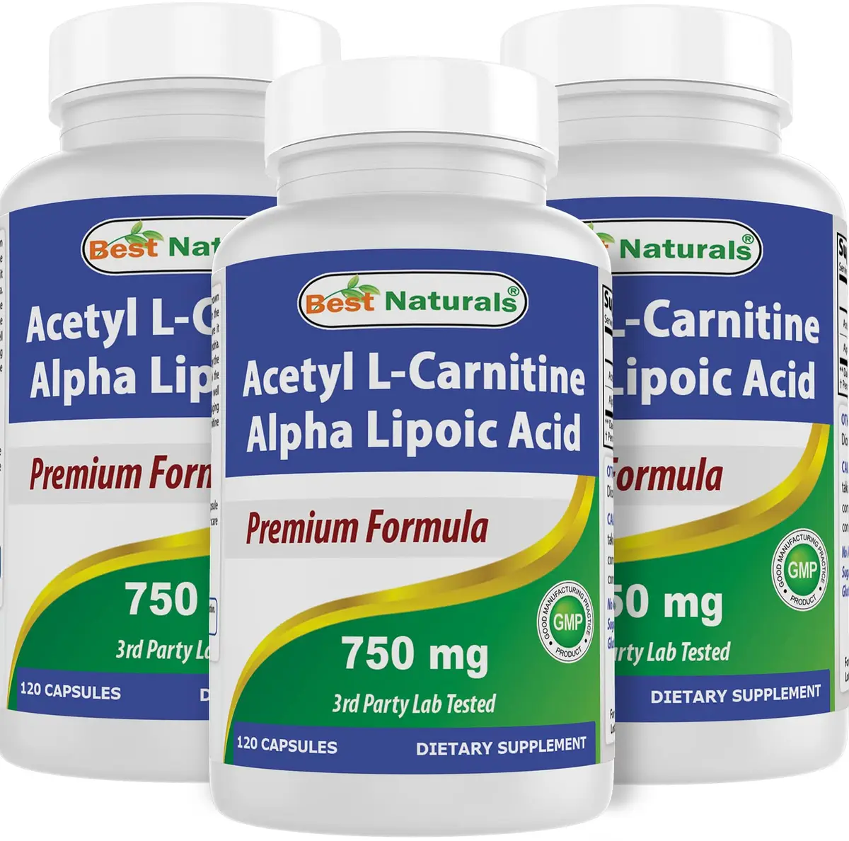 Best Naturals Acetyl L-Carnitine & Alpha Lipoic Acid 750 mg | 360 Capsules for Energy & Metabolism - main product image