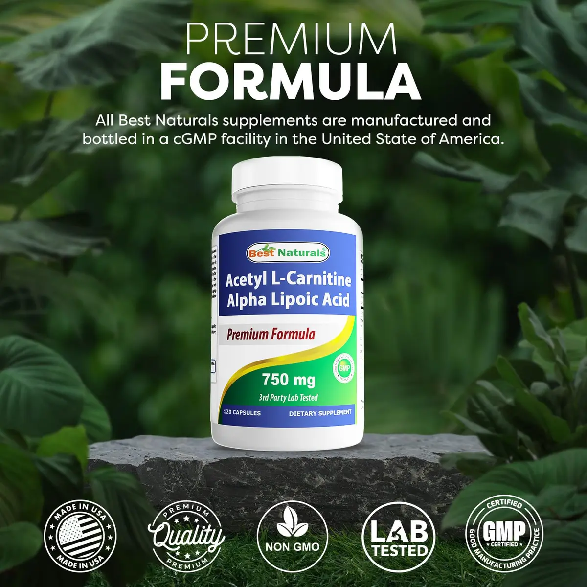 Best Naturals Acetyl L-Carnitine & Alpha Lipoic Acid 750 mg | 360 Capsules for Energy & Metabolism - view 5