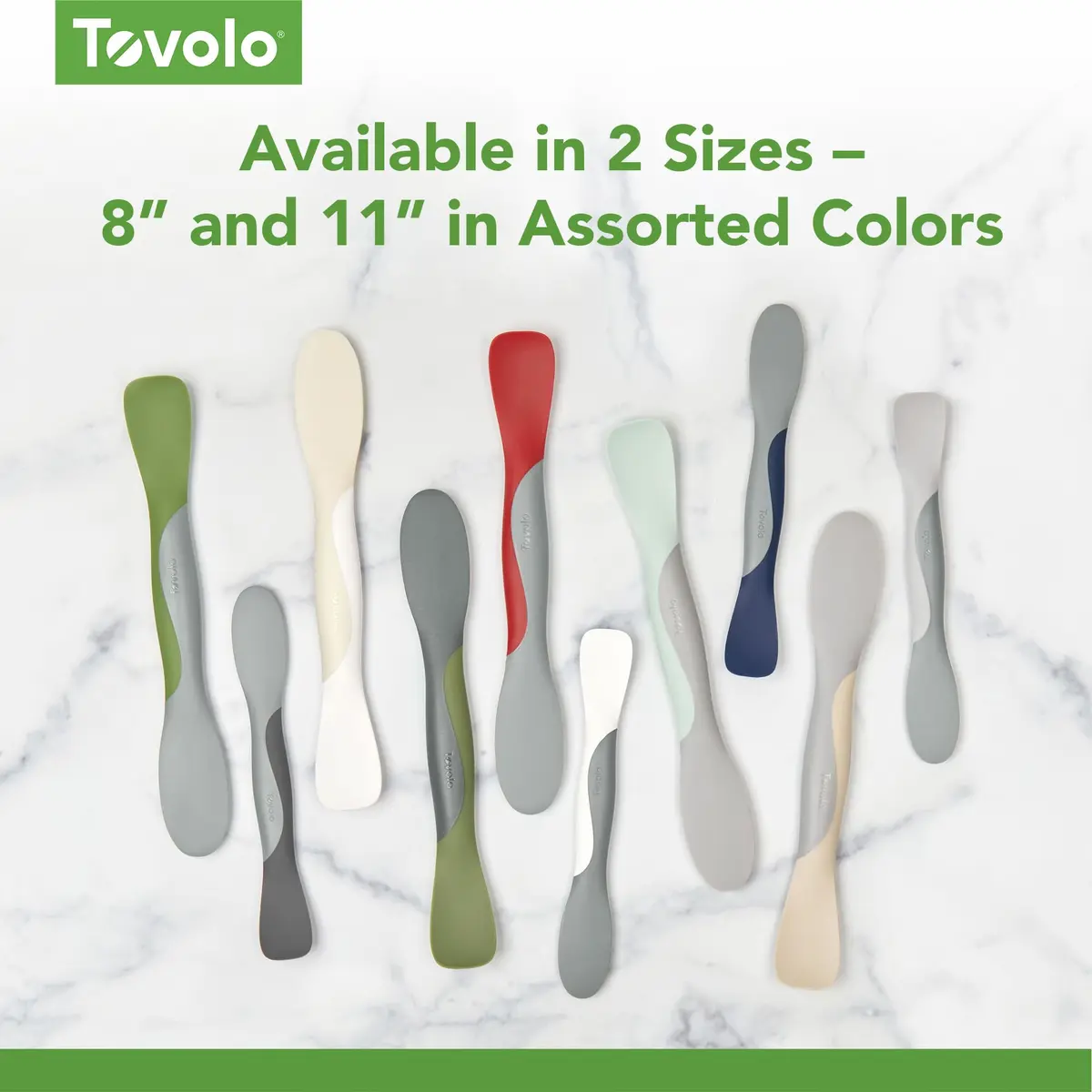 Tovolo Mini Scoop and Spread Tool for Kitchen Meal Prep Small Sandwich Spreader Spatula for Peanut Butter Jelly, Silicone BPA Free Dishwasher Safe Scooper Spreader, Pesto Green and Oyster Gray | Versatile Kitchen Tool for Spreading & Scooping - view 5