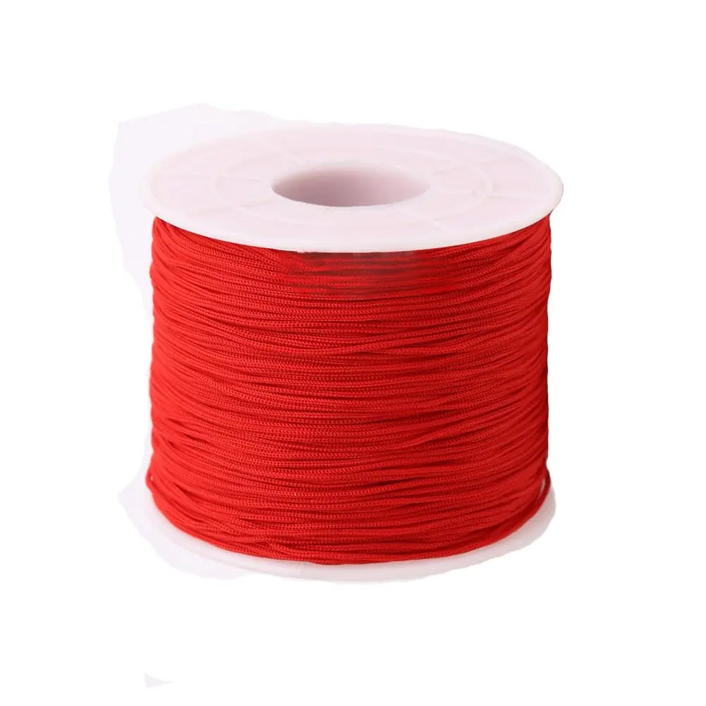 Xiezyu Red Nylon Beading Cord 0.5mm (150 Yards) | Braided Thread for Jewelry Making - main product image