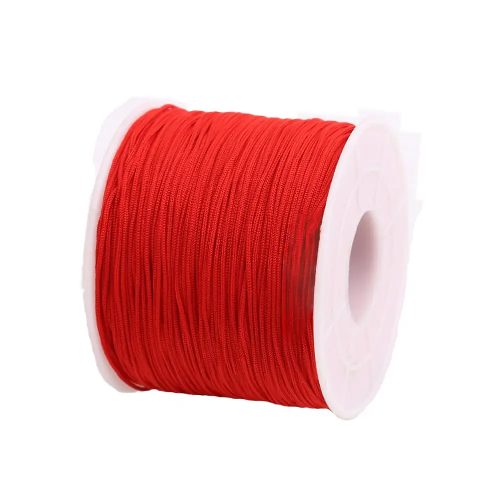 Xiezyu Red Nylon Beading Cord 0.5mm (150 Yards) | Braided Thread for Jewelry Making - view 2