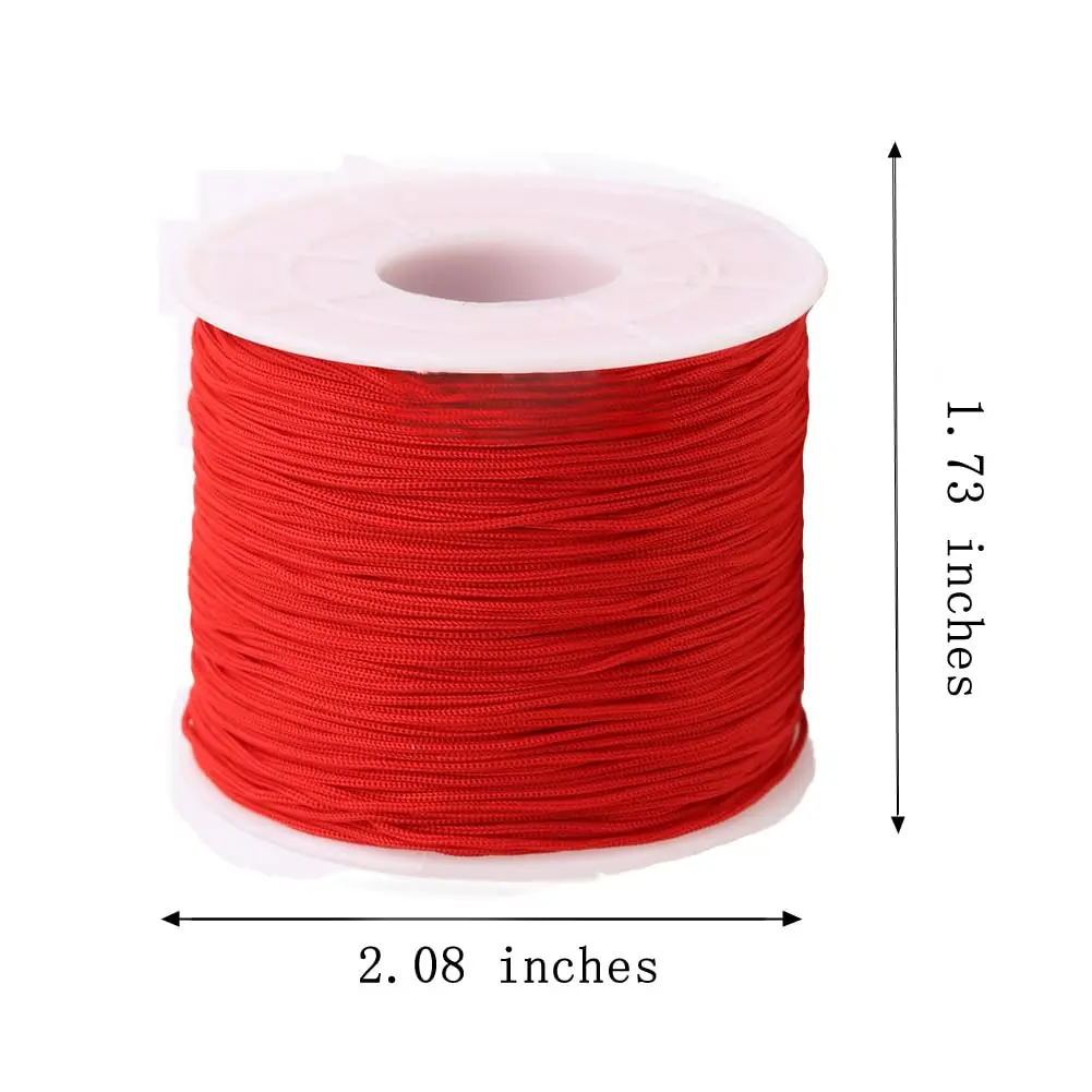 Xiezyu Red Nylon Beading Cord 0.5mm (150 Yards) | Braided Thread for Jewelry Making - view 4