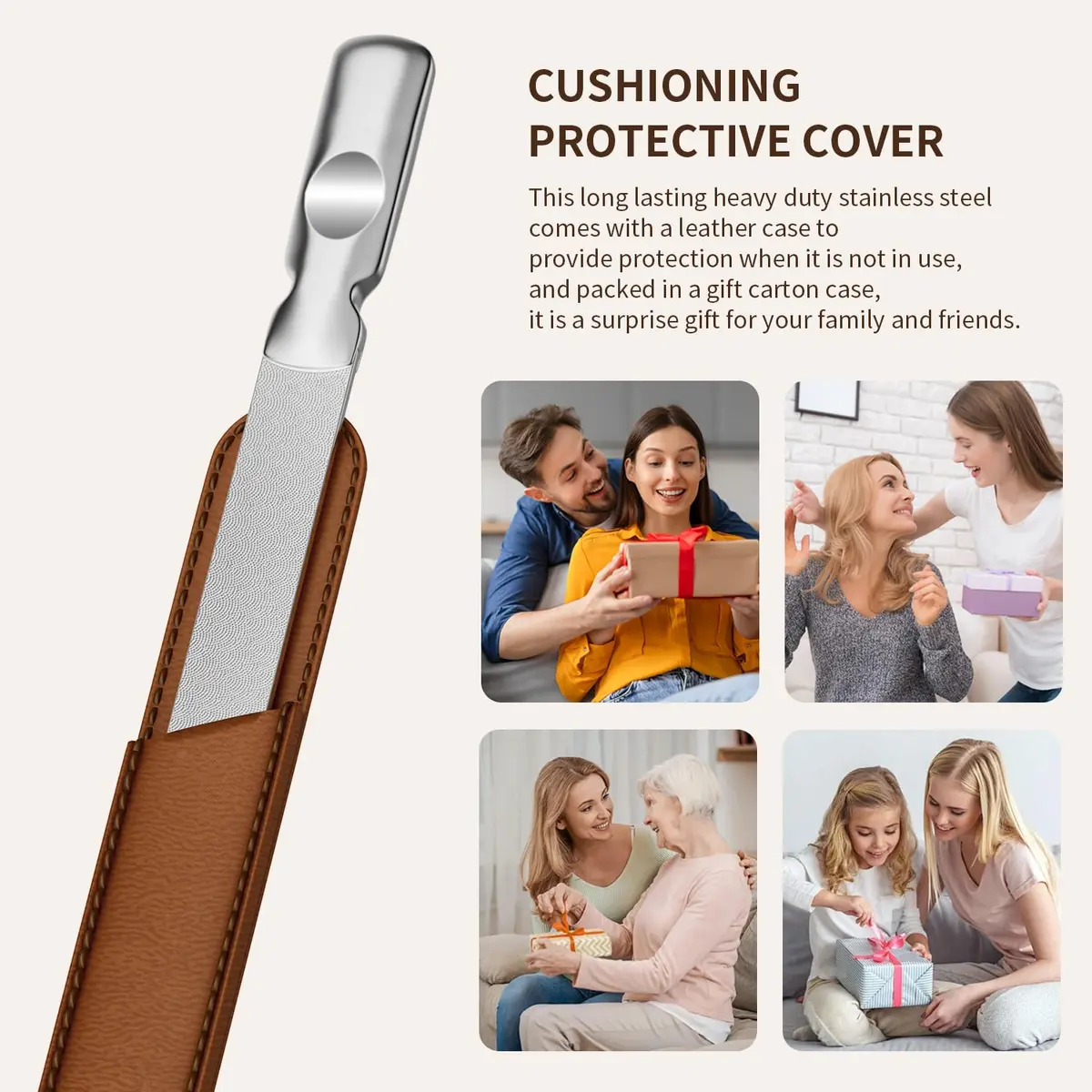 ZIZZON Professional Stainless Steel Nail File Double Sided for Natural Nails, 14.5cm (5.7 Inch) | Heavy Duty Reusable Manicure Filer - view 6
