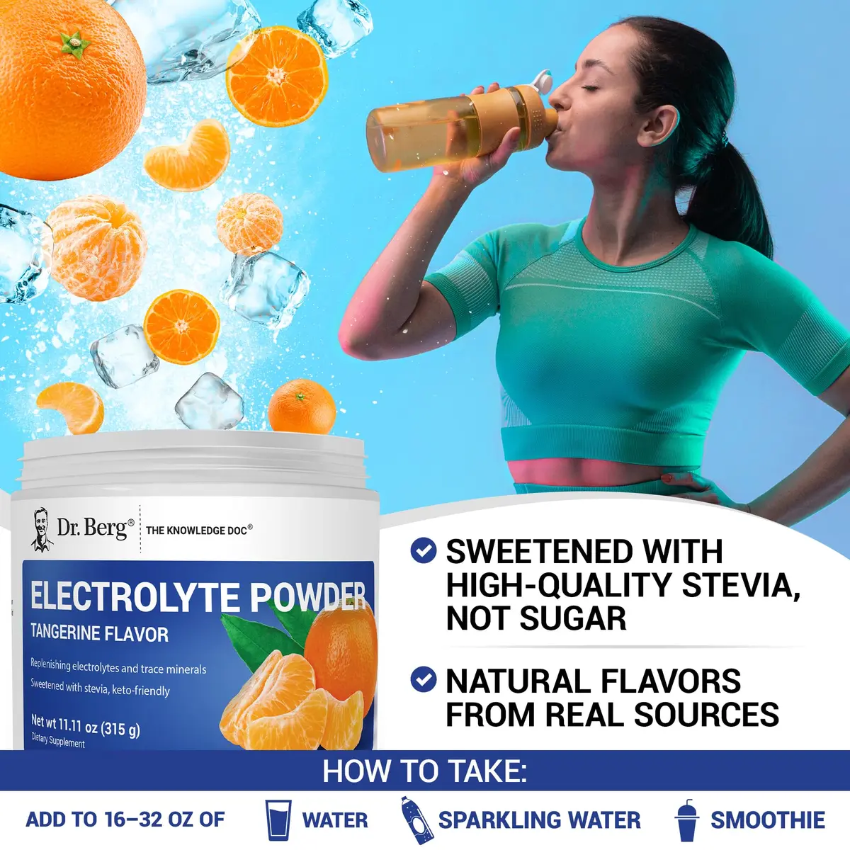 Dr. Berg Zero Sugar Hydration Keto Electrolyte Powder 10.29oz | Supports ketosis & hydration - view 6