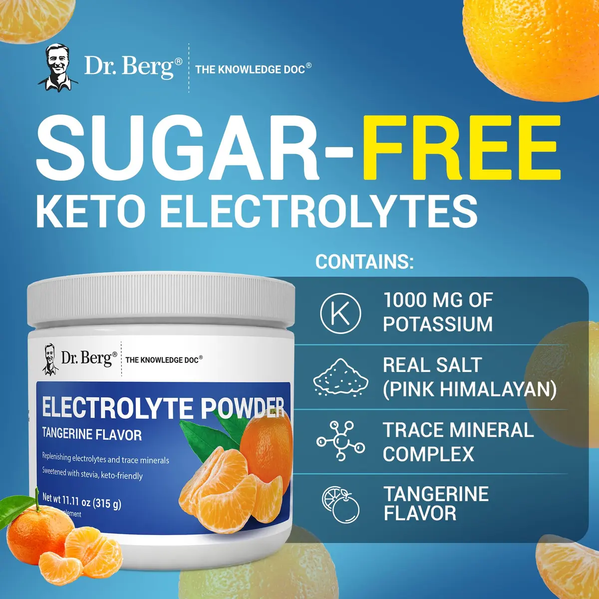 Dr. Berg Zero Sugar Hydration Keto Electrolyte Powder 10.29oz | Supports ketosis & hydration - view 7