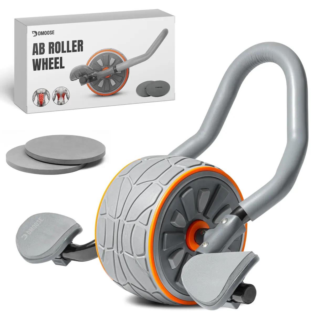 DMoose Fitness Ab Roller Wheel with Elbow Support & 2 Pads | Core Strength & Abs Workout Equipment - main product image