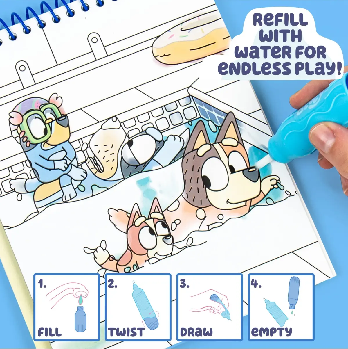 Horizon Group USA Bluey Aqua Art Pad with Water Pen | Reusable No-Mess Drawing & Coloring Activity Book for Kids Ages 3+ - view 4