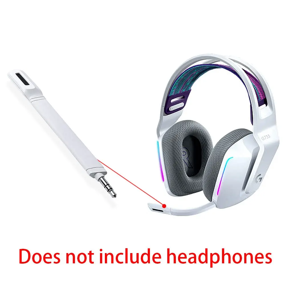 HUYUN White Microphone for Logitech G733 | Noise Isolation, Crystal Sound, Detachable Mic - view 4