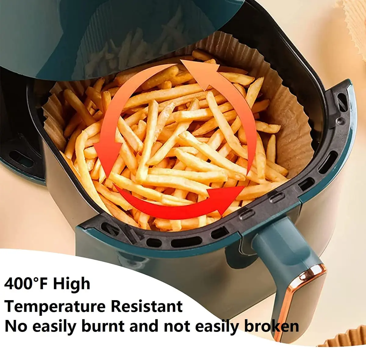 TOGOO Air Fryer Paper Liners 7.9" Round | Non-stick Disposable Parchment Sheets for Baking & Roasting - view 3