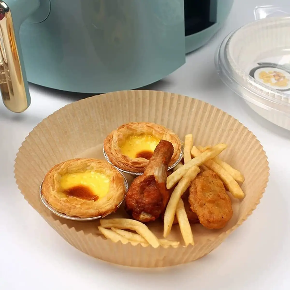 TOGOO Air Fryer Paper Liners 7.9" Round | Non-stick Disposable Parchment Sheets for Baking & Roasting - view 4