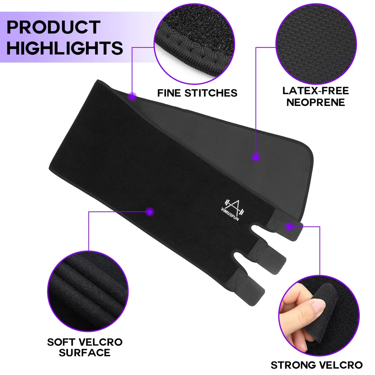 VIMUSFUN Waist Trimmer Belt for Women & Men | Sweat & Support Waist Trainer 8.5"x39" - view 5