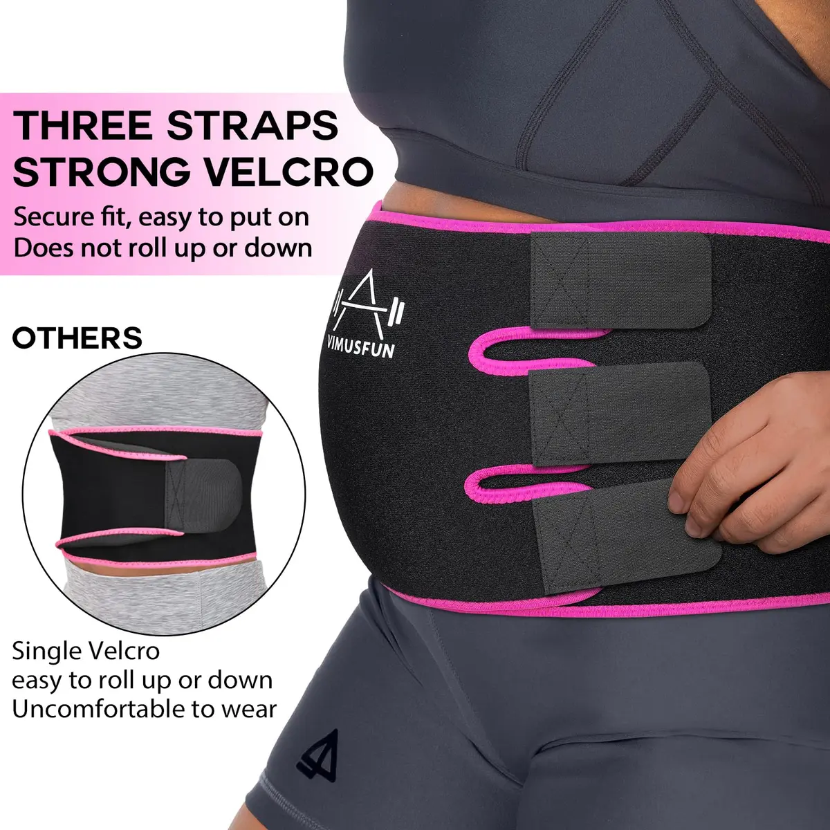 VIMUSFUN Waist Trimmer Belt for Women & Men | Sweat & Support Waist Trainer 8.5"x39" - view 4