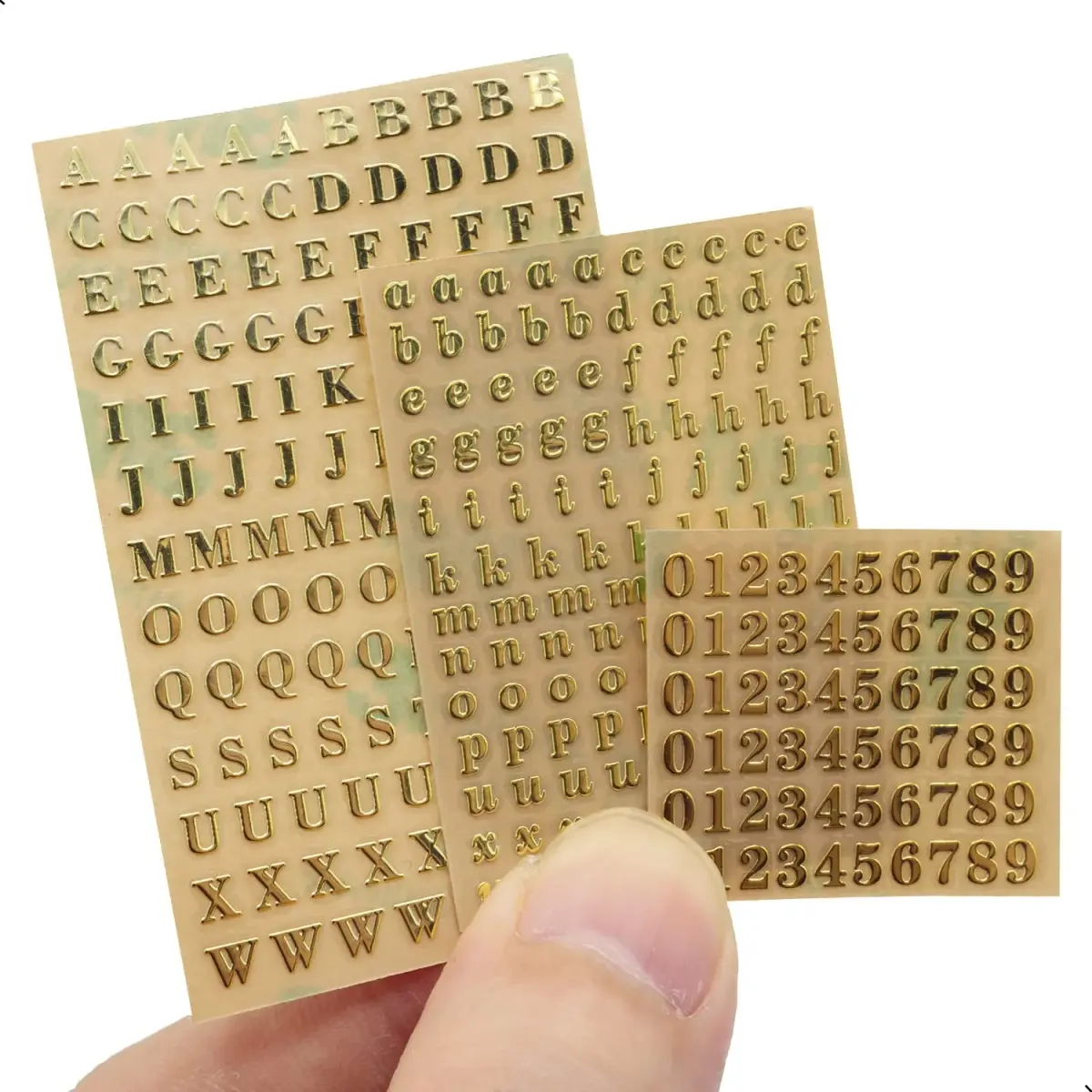SIXQJZML Mini Alphabet Number Stickers 3mm | Glitter Alloy Self-Adhesive Letters for Resin Crafts & Scrapbooking - view 3