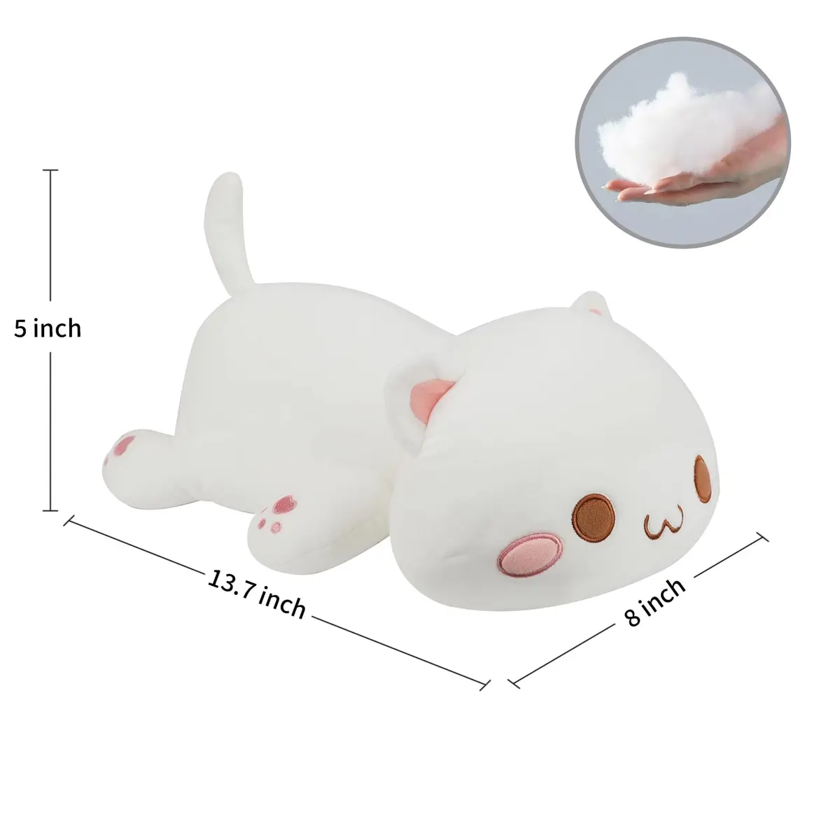 AFAN Cat Plush Pillow 13.7 Inch | Cute, Soft & Cuddly for Kids & Adults - view 3