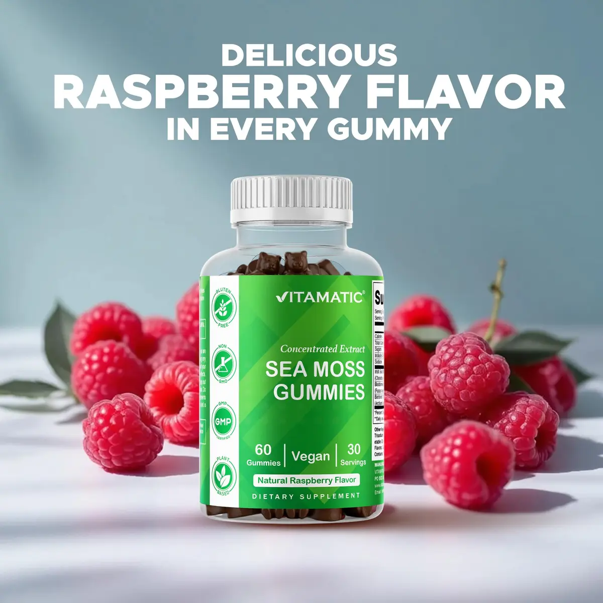 Vitamatic Sea Moss Gummies with Bladderwrack & Burdock, 60 Gummies | Vegan & Great-Tasting Herbal Supplement for Energy & Immunity - view 5