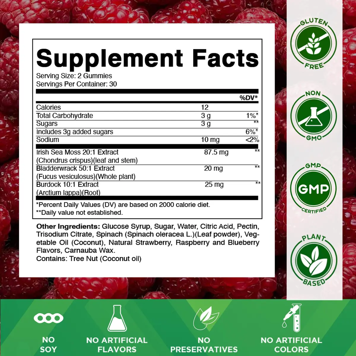 Vitamatic Sea Moss Gummies with Bladderwrack & Burdock, 60 Gummies | Vegan & Great-Tasting Herbal Supplement for Energy & Immunity - view 2