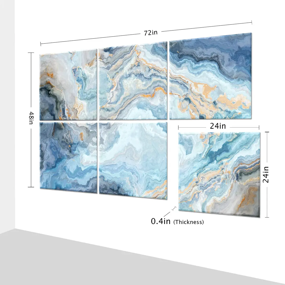 Ruonin.X Decorative Acoustic Wall Art Panels | Sound Absorbing & Stylish 72"x48" - view 3