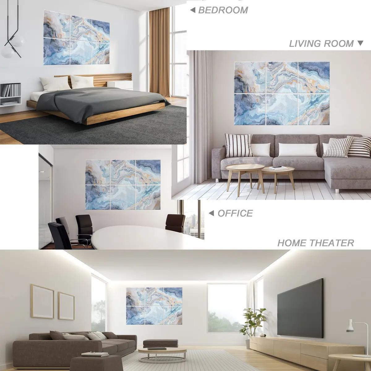 Ruonin.X Decorative Acoustic Wall Art Panels | Sound Absorbing & Stylish 72"x48" - view 4