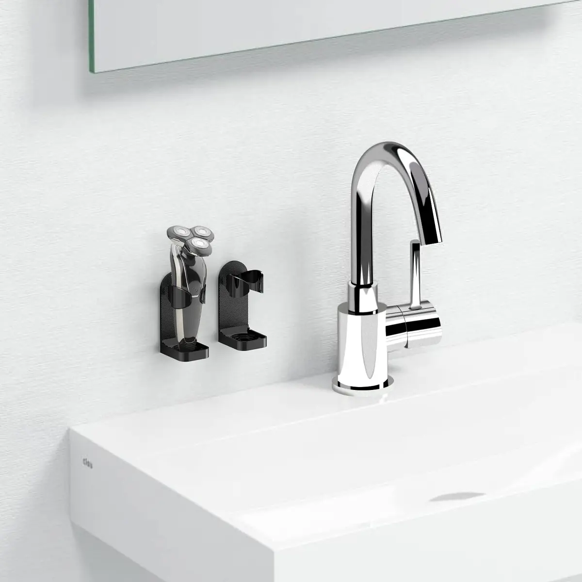 Linkidea 2 Pack Wall Mount Razor Holder | Self-Adhesive Bathroom Organizer for Philips 7, 9 Series, Black - view 7
