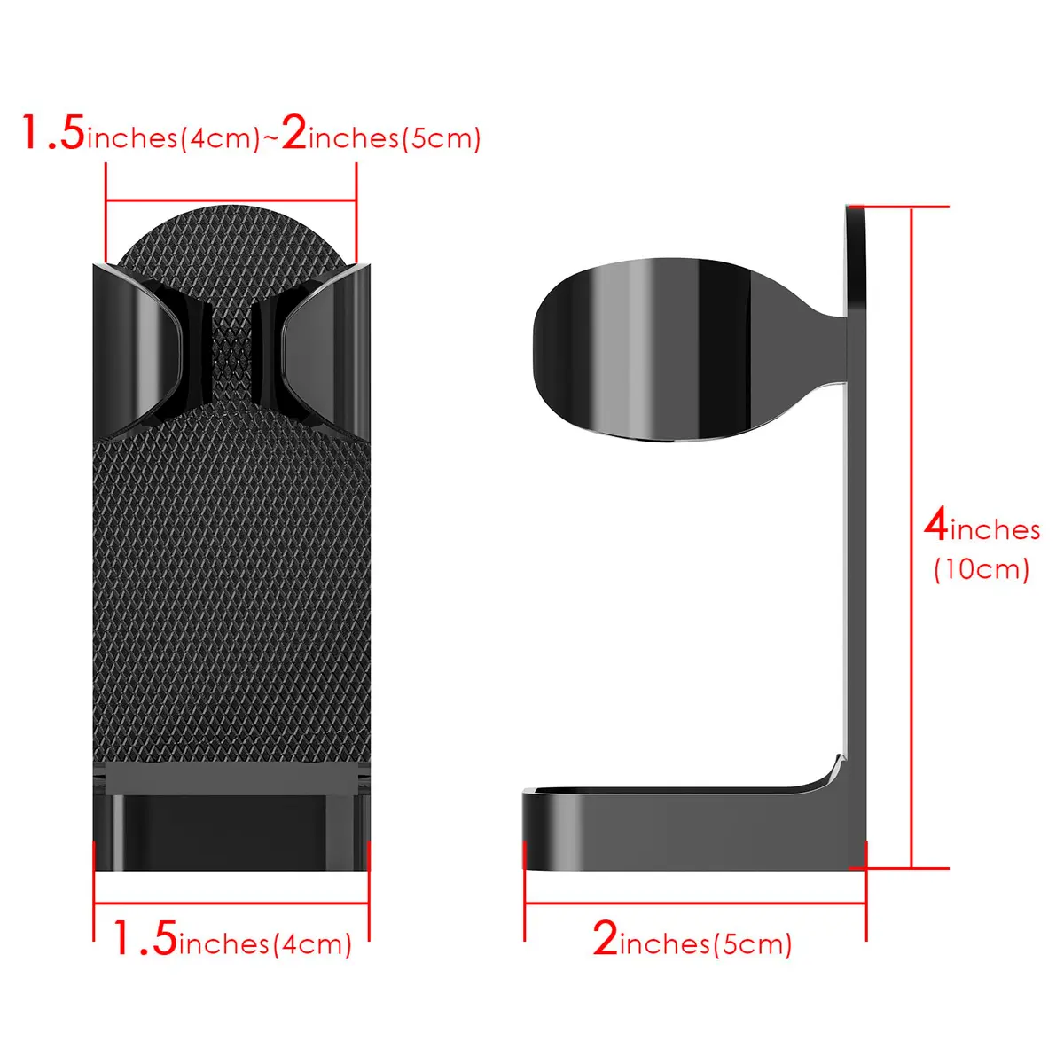 Linkidea 2 Pack Wall Mount Razor Holder | Self-Adhesive Bathroom Organizer for Philips 7, 9 Series, Black - view 4