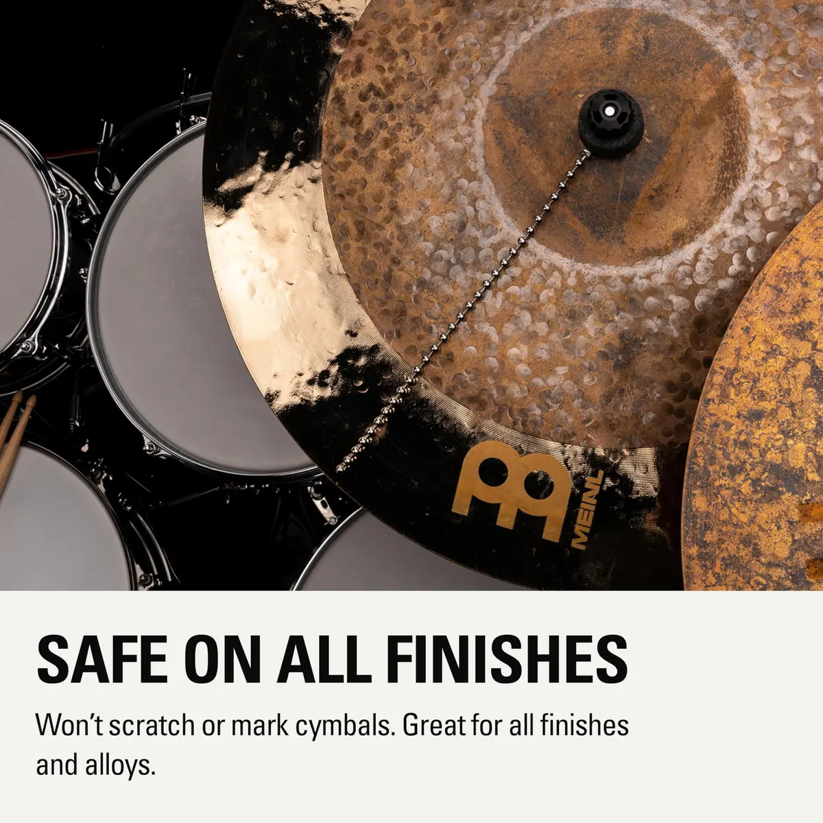 Meinl Percussion Heavy Cymbal Bacon Sizzler — 10.5" Stainless Steel Chain, No-Drill Rivet Sound - view 3