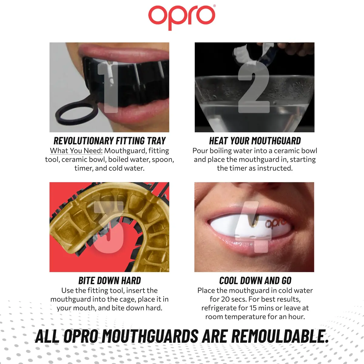OPRO Gold Level UFC Moldable Mouth Guard, Premium Fit (Red/Silver) | Impact-Absorbing, Custom Fit for Athletes - view 5