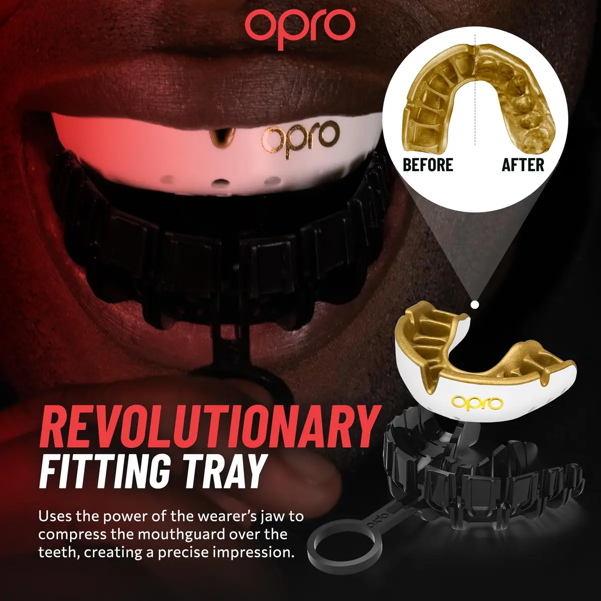 OPRO Gold Level UFC Moldable Mouth Guard, Premium Fit (Red/Silver) | Impact-Absorbing, Custom Fit for Athletes - view 4