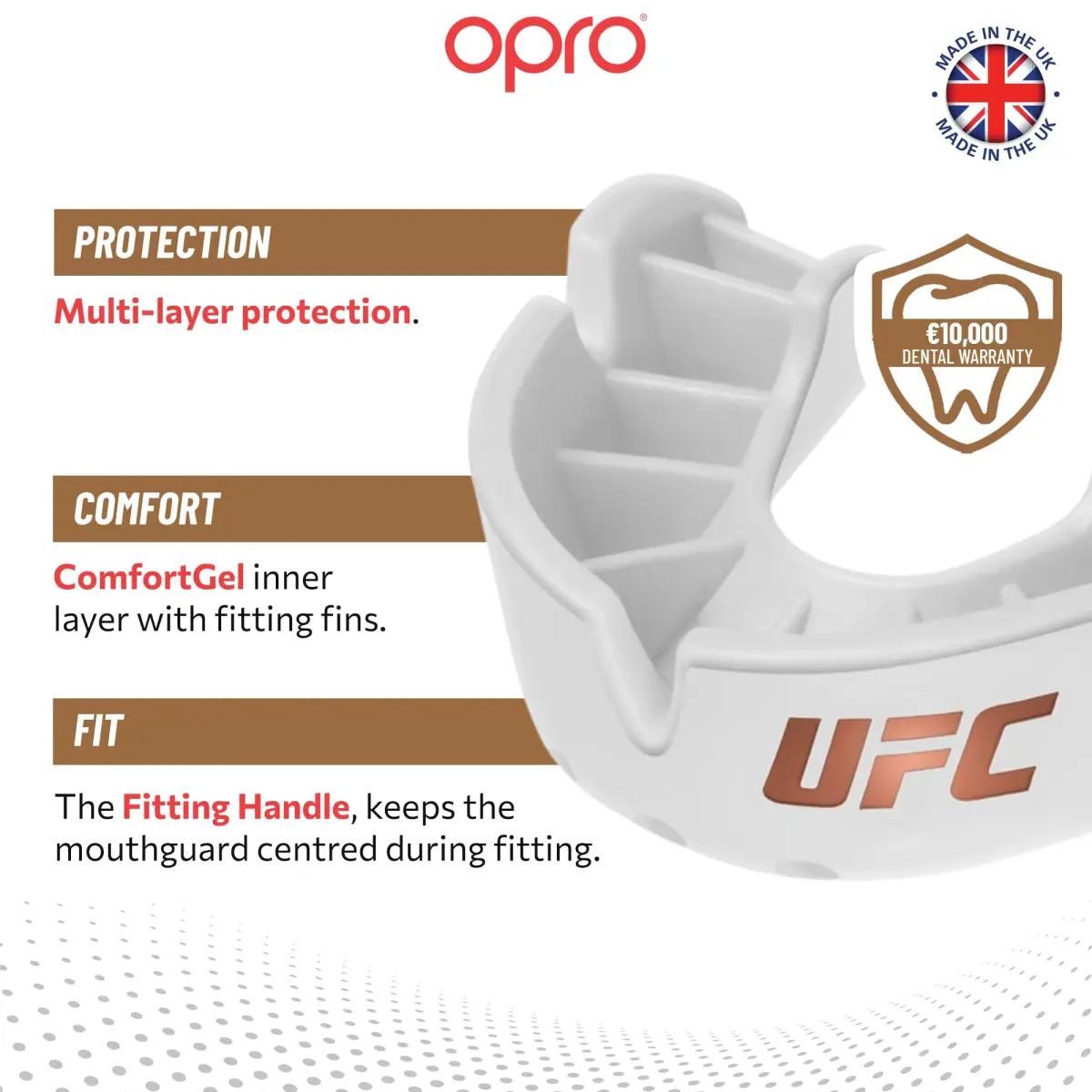 OPRO Bronze Level UFC Moldable Mouth Guard Essential Fit (White) 1 Unit | Custom Fit for Impact Sports - view 3