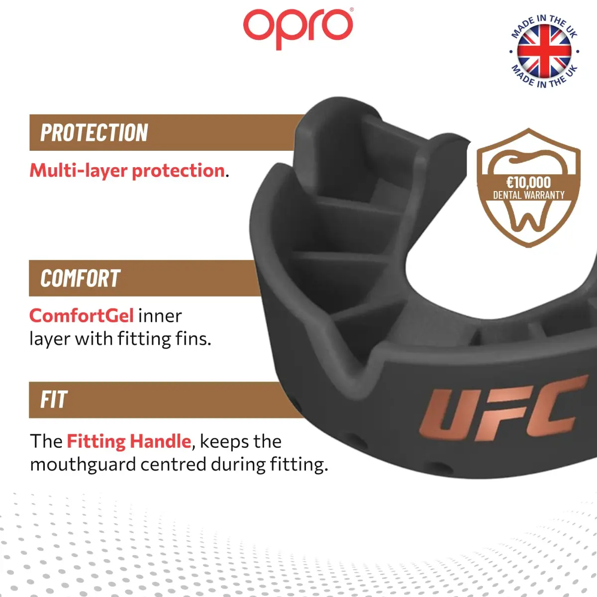 OPRO Bronze Level Youth UFC Moldable Mouth Guard Essential Fit (Black) | Boxing, MMA, Sports Protection - view 3