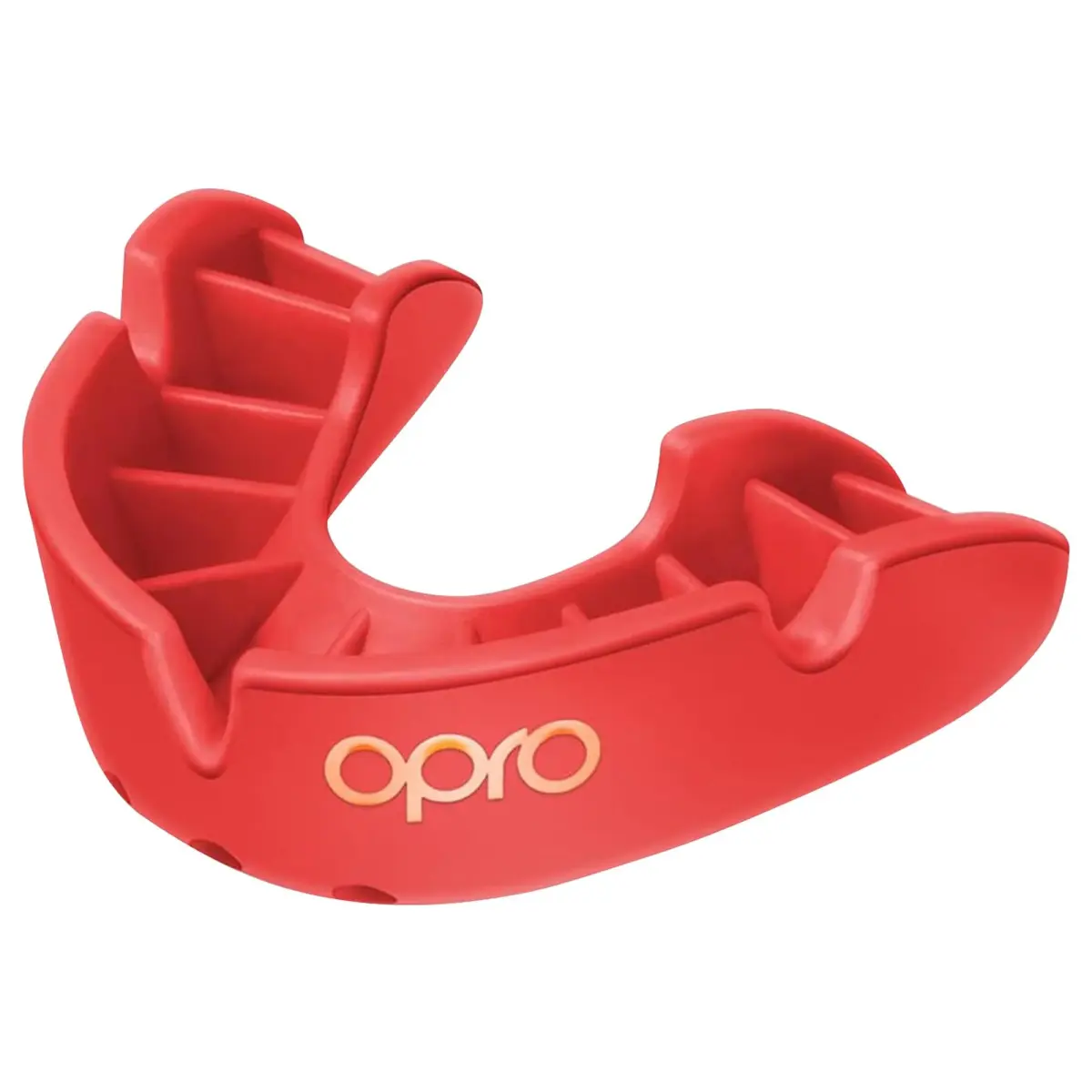 OPRO Bronze Level Moldable Mouth Guard Essential Fit - Red, Adult Size | Ultimate Sports Impact Protection - main product image