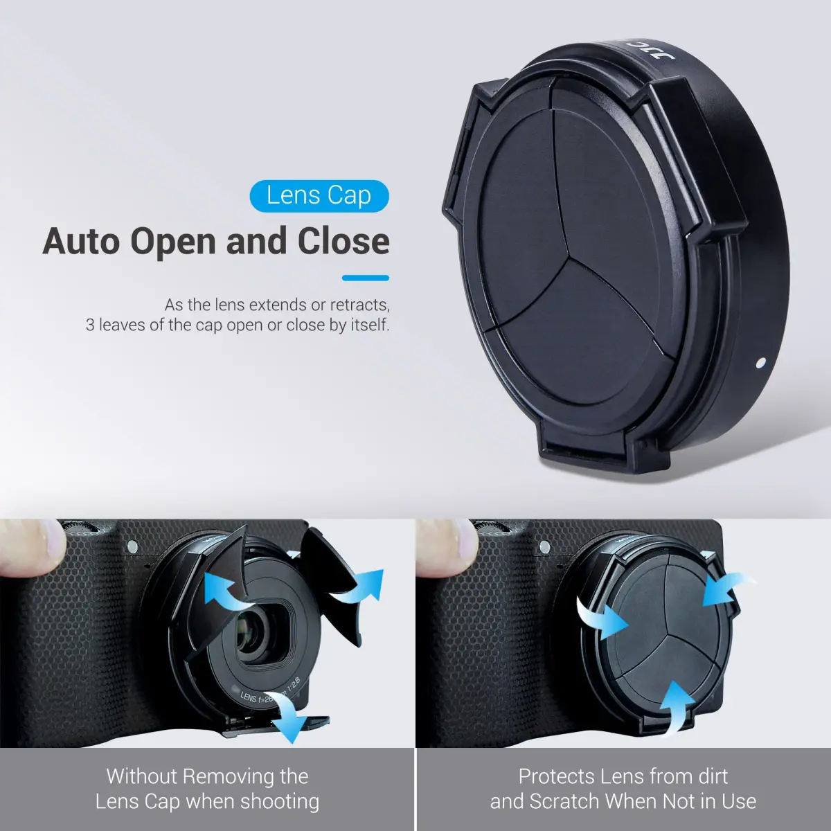 JJC Auto Lens Cap Cover for Ricoh GR IIIx & GR IIIx HDF | 5.6 cm (2.2 in) Diameter - view 3