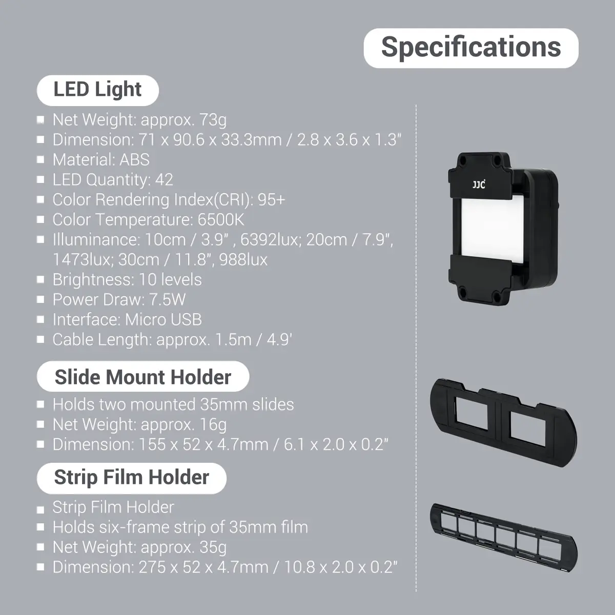 JJC 35mm Slide and Film Digitizing LED Backlight with 10-Level Brightness | CRI 95+ for Accurate Film Scanning - view 7