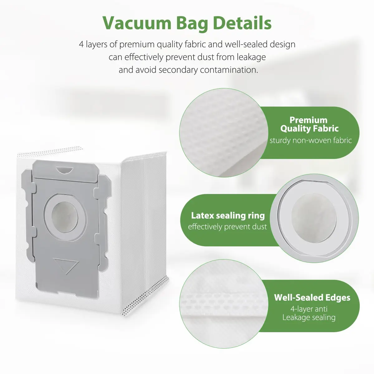 GOFWE Vacuum Bags for iRobot Roomba Series | 18 Pack, Compatible with i7, i8, j7, s9+ | Long-Lasting Dust Containment - view 5