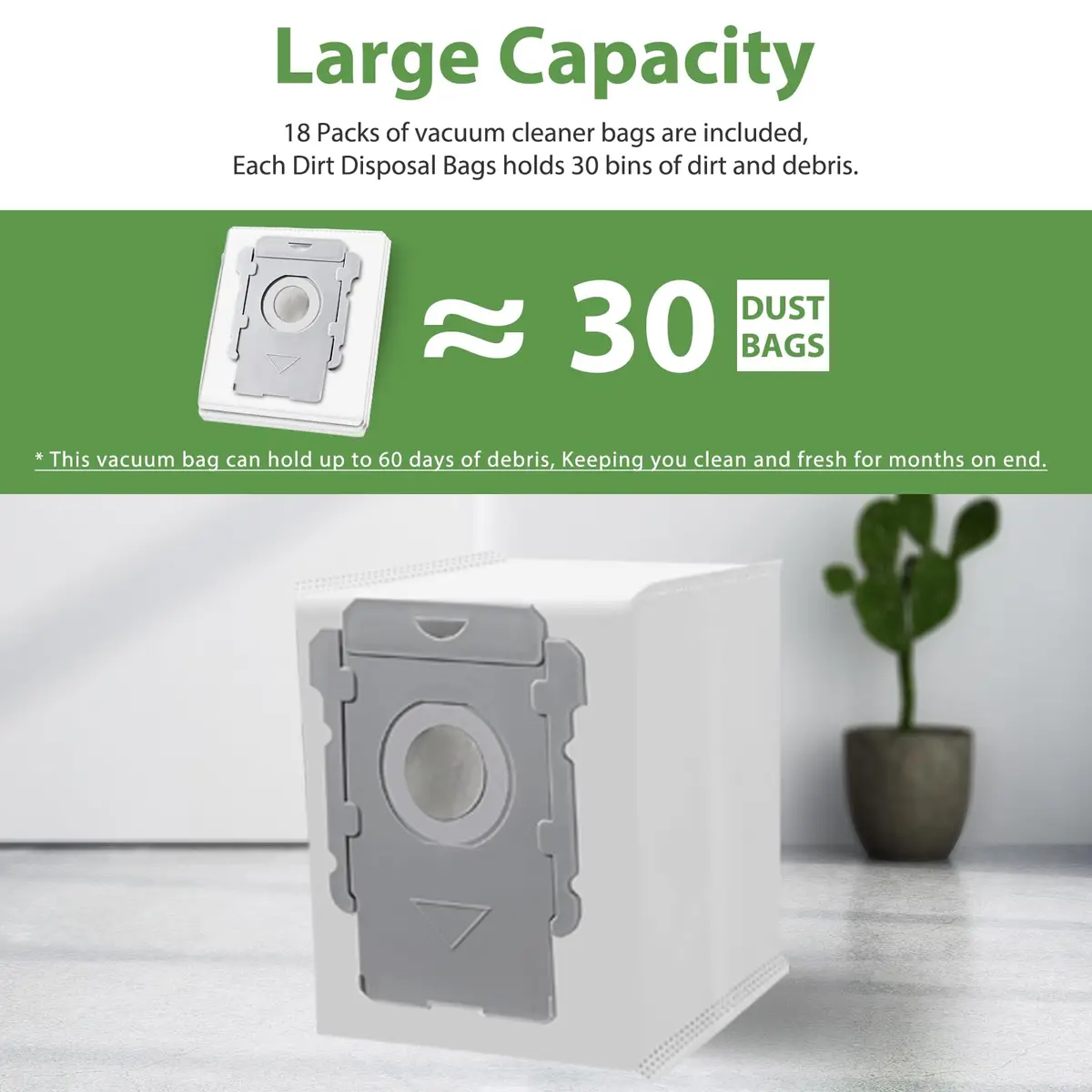 GOFWE Vacuum Bags for iRobot Roomba Series | 18 Pack, Compatible with i7, i8, j7, s9+ | Long-Lasting Dust Containment - view 3