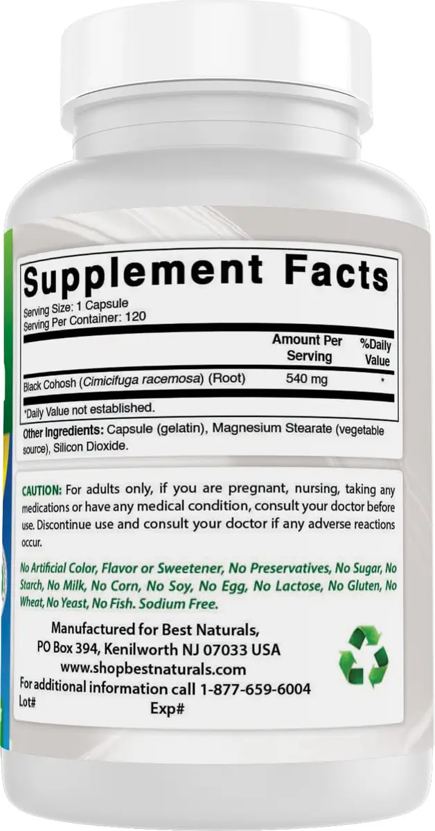 Best Naturals Black Cohosh 540 Mg | 240 Capsules for Hormonal Support in India - view 6