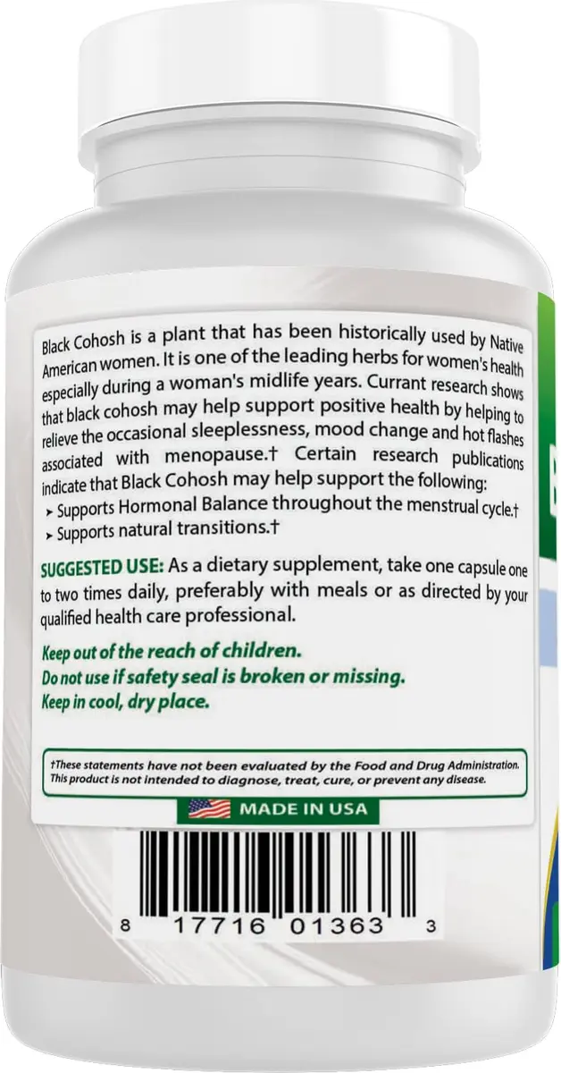 Best Naturals Black Cohosh 540 Mg | 240 Capsules for Hormonal Support in India - view 7