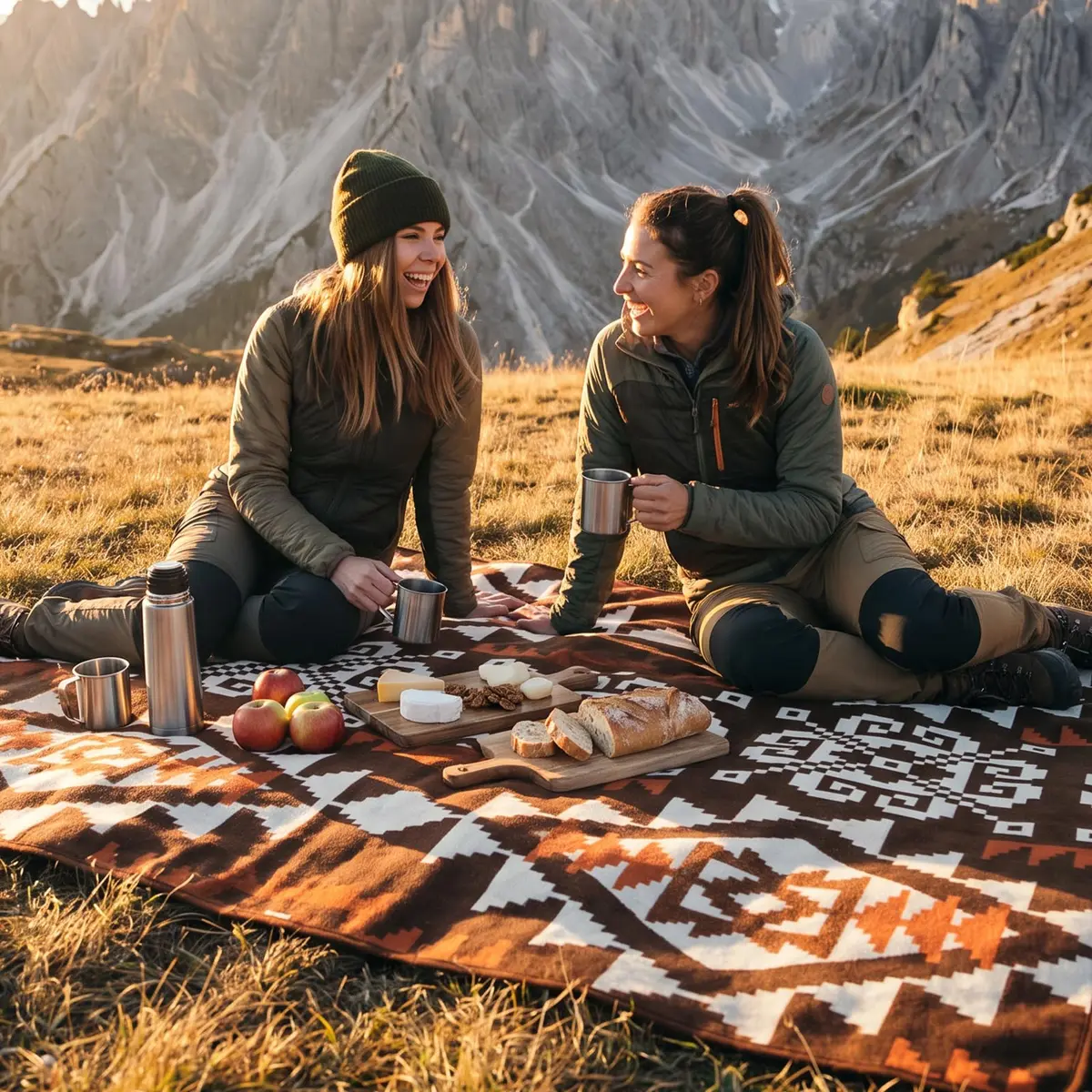 ACUSHLA Merino Wool Camping Blanket Aztec Brown | Breathable, Warm & Soft (70-120 chars) - view 2